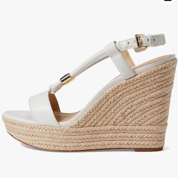 Michael Kors Annie Wedge Sandals in White - Picture 2 of 12